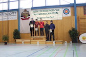 Siegerehrung der Startklasse Compound Herren mit Sascha Meudt auf Platz 4.